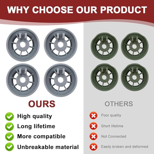 8 Packs 165314 Dishwasher Wheels Lower Rack Fit for Bo-sch Ken-more - Image 8