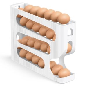 Sotfamily FIFO Egg Holder for Fridge, Egg Organizer fits 28 Large Size Eggs