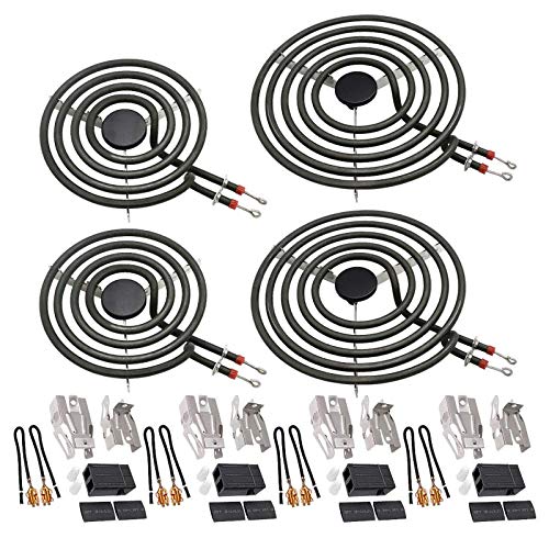 【2026 UPGRADED】MP22YA Electric Range Burner Element Unit Set(2 pcs MP15YA 6" & 2 pcs MP21YA 8") with 4 Pack 330031 Surface Element Receptacle Kit for Whirlpool Ken-more Ranges/Stoves by Beaquicy