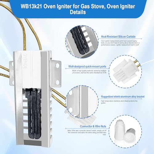 WB13K21 Oven Igniter for Gas Stove,Oven Igniter, for G-E Frigid-aire Hotp-oint Kenm-ore Sams-ung Gas Oven Igniter 5303935066,WB13K0021,WB13T10045,WB13K10026,Replace DG94-00520A Norton 501a,AP2020569. - Image 8