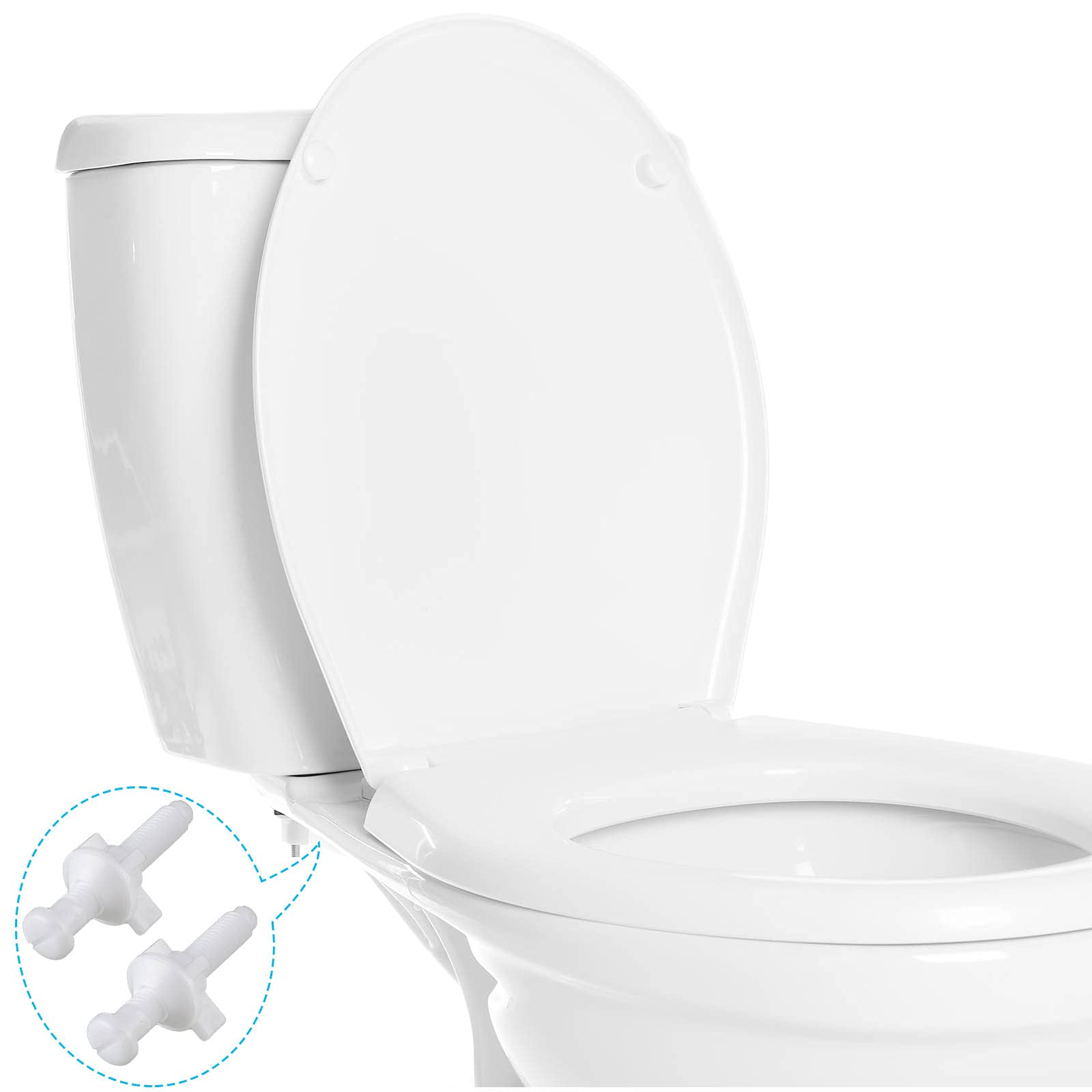 Jetec 2 Pack Toilet Seat Screws Kit, Plastic Bolts Nuts & Washers - Image 5