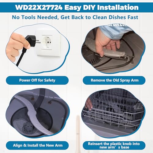 WD22X27724 WD22X33499 Dishwasher Lower Spray Arm Replacement for GE - Image 6