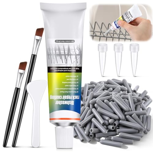 Avenuebool 1.7oz Dishwasher Rack Repair Coating,100pcs Tine Prong Caps