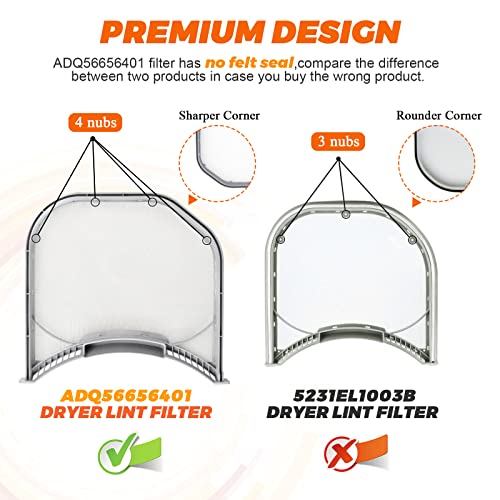 【𝟮𝟬𝟮𝟲 𝘂𝗽𝗴𝗿𝗮𝗱𝗲】ADQ56656401 DLEX3700W DLE3400W DLE3500W Dryer Lint Filters replacement for LG kenmore by Beaquicy-Positively reviewed for sturdiness with UPGRADED STAINLESS STEEL METAL SCREEN - Image 7
