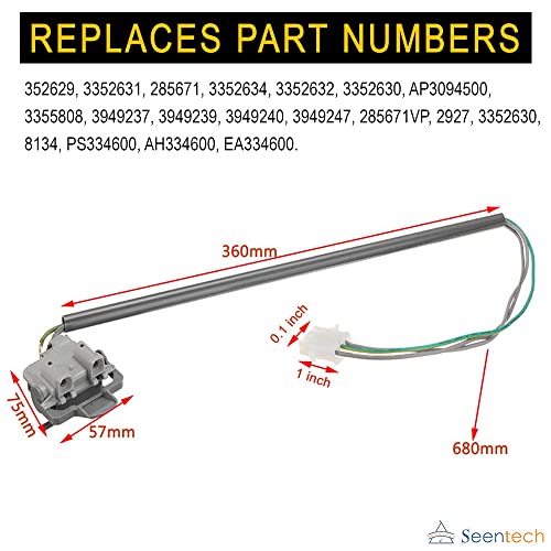 Seentech 285671 Washer Lid Switch - Fit for Whirlpool Kenmore Washing Machines - Replaces Part Numbers: 285671V, AP3094500, 3352629, 3352631, 3352634, 3355808, AH334600, EA334600 - Image 7