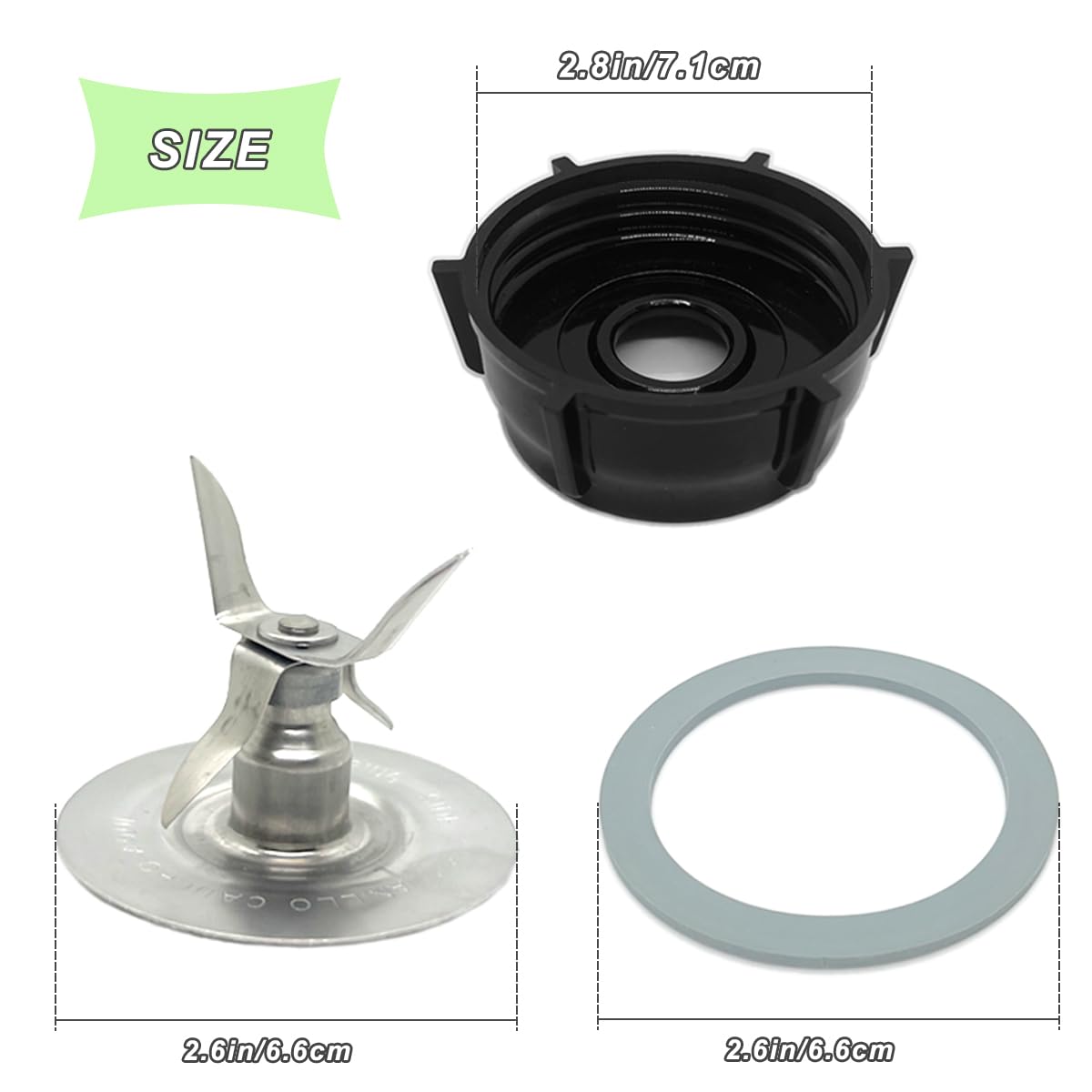 for Oster Blender Replacement Parts Kit - Ice Crusher Blade with Jar Base Cap, Coupling Stud Slinger Pin & 4 Rubber O Ring Sealing Gaskets - Image 5
