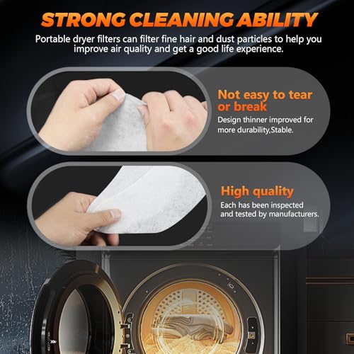 【Polyester Upgrade】20 PCS Dryer Exhaust Filter for Panda by Beaquicy - Lint Filter Cloth Dryer Replacement for Panda Sonya Magic Chef Avanti Dryers - Includes 16 Exhaust Filters & 4 Air Intake Filters - Image 4