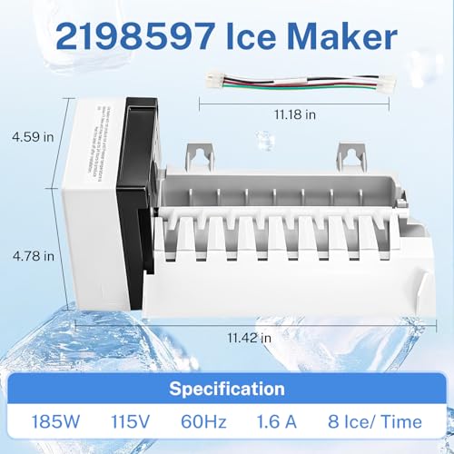 Nurfosttek 2198597 Ice Maker, 185W 115V 60Hz, Fit for Whirlpool, Maytag - Image 4