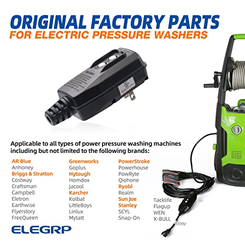 ELEGRP G1215PA2 G20PASR Patented Auto-Monitoring GFCI Replacement Plug Assembly, Auto Reset 15 Amp Non-Grounded 2 Wires 2-Prongs for Power Pressure Washer, Pool Pump, UL/CUL Listed, 1 Pack, Black - Image 8