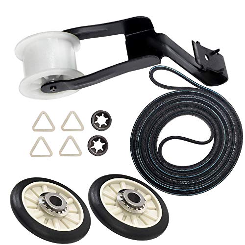 Seentech 4392065 Dryer Repair Kit with 341241 Dryer Belt 691366 Idler Pulley 349241T Drum Roller for Whirlpool Kenmore Maytag Dryers - Fits WED4815EW1 NED4655EW1 Replaces WP691366 AP3131942 AP3098345
