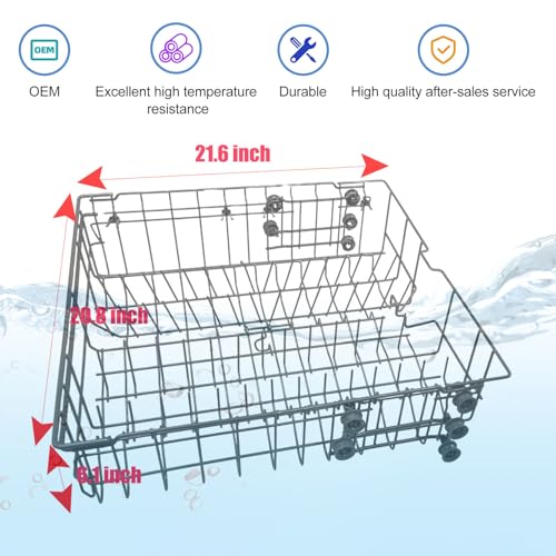 DD82-01385B A/S Middle Dishwasher Rack Replacement for Samsung DW80R2031US, DW80R2031UG, DW80N3030US, DW80N3030UB, DW80N3030UW, DW80M2020US Series– 21.6”x20.8” Upper/Center Dishrack Assembly - Image 7