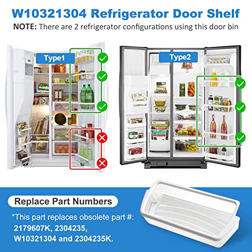 2 PACK Upgraded W10321304 Refrigerator Door Shelf Replacement Compatible with Whirlpool Fridge Door Bin WRS325FDAM01 WRS325FDAM02 WRS325FDAM04 ED5FVGXWS07 - Replace WPW10321304 AP6019471 2179574 - Image 8