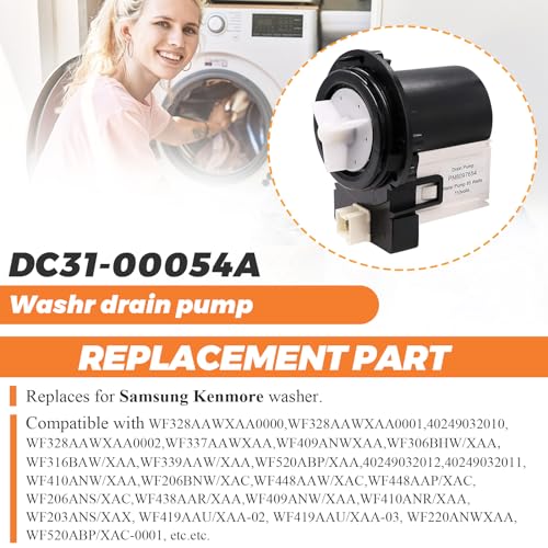【2026 UPGRADED】DC31-00054A Washer Drain Pump Water Motor Assembly (85 Watts 110 Volts) by Beaquicy - Replacement for Ken-more Sam-sung Washing machine - Replaces DC31-00016A AP4202690 62902090 - Image 8