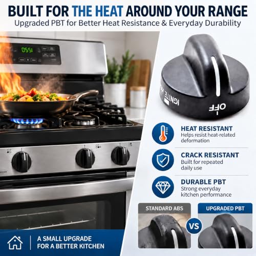 4Pcs 8273103 Gas Range Burner Knob Black Replacement Part Fit for Whirlpool Range Stove, Replaces AP6012363, 8273107, 8273111, ER8273103, Not Universal - Image 7