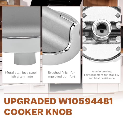 TOMOON 𝗦𝘁𝗮𝗶𝗻𝗹𝗲𝘀𝘀 𝗦𝘁𝗲𝗲𝗹 W10594481 Gas Range Stove Knobs - Image 8