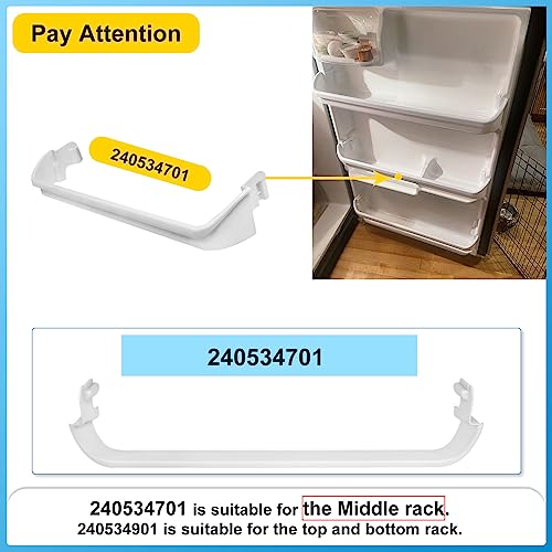UPGRADED 240534701 Door Shelf Rack Bar Compatible with Frigidaire or Kenmore Refrigerator Door Bar Retainer Rail Replace 948952, AP3214631, PS734936 Frigidaire Replacement Shelf Door Bin Parts - Image 7