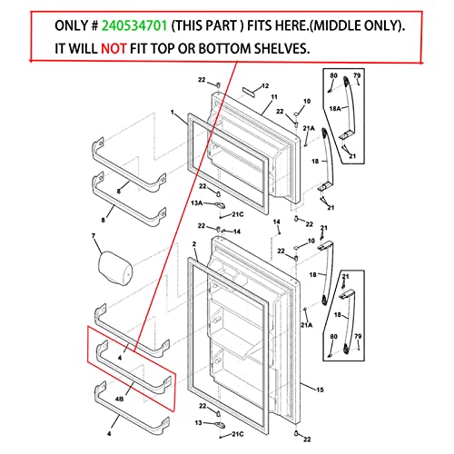 240534701 Door Bar Rack Compatible with Frigidaire or Kenmore Refrigerator - Image 7