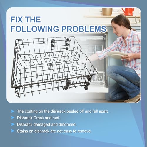 DD82-01385B A/S Middle Dishwasher Rack Replacement for Samsung DW80R2031US, DW80R2031UG, DW80N3030US, DW80N3030UB, DW80N3030UW, DW80M2020US Series– 21.6”x20.8” Upper/Center Dishrack Assembly - Image 6