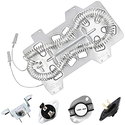 Azdele Heating Element for Samsung Dryer, Dryer Heating Element DC47-00019A for Samsung dv42h5000ew/a3 dv45h7000ew/a2 Dryer Parts, Including DC96-00887A, DC47-00016A, DC47-00018A and DC32-00007A