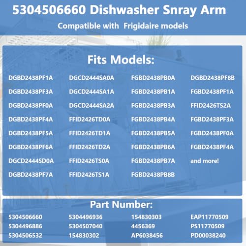 5304506660 Dishwasher Lower Spray Arm Assembly Replacement for Frigidaire - Image 8