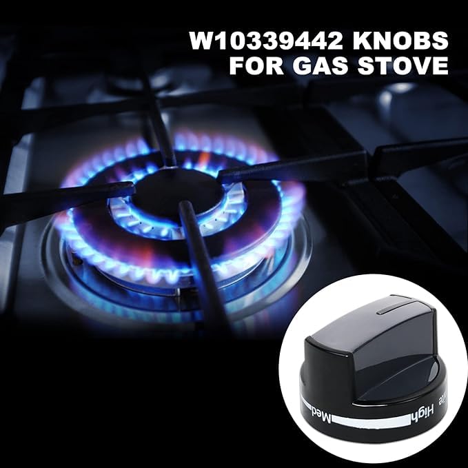 W10339442 Gas Stove Knob, Black Whirlpool Stove Parts Replacements fit for Whirlpool Range/Stove/Oven WPW10339442 PS3507188 (1 Pack) - Image 5