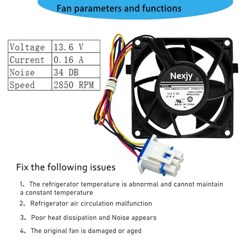 2026 Upgraded OEM WR60X26866 Refrigerator Evaporator Fan Motor for GE Refrigrator, Replace V80E14MS2A3-57A611, WR60X26030, WR60X10356, WR60X10357, Fix Noise, Stabilize Cooling -10 Years Warranty - Image 8