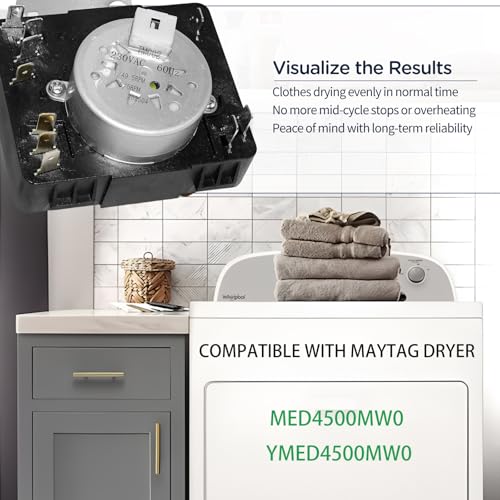 W11566735 W11685947 Dryer Timer Compatible with Maytag Dryer MED4500MW0 YMED4500MW0 Replaces 4981088 AP7215858 PS17216594 EAP17216594 FIX17216594 162-428-1 - Image 4