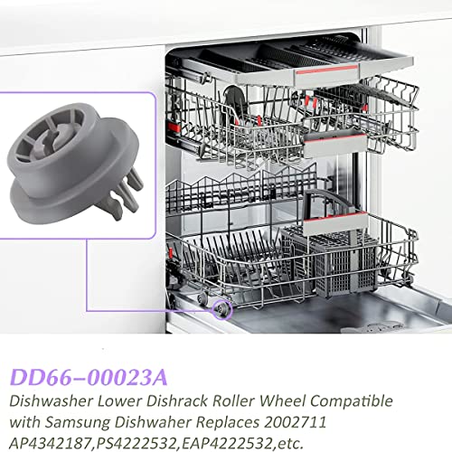 4-pack DD66-00023A Dishwasher Wheels Lower Upper Rack Roller (4-Pack) - Compatible Replacement for Samsung Dishwasher DD61-00222A - Image 6
