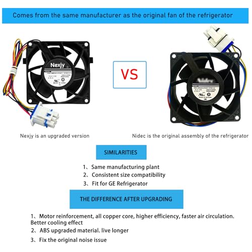 2026 Upgraded OEM WR60X26866 Refrigerator Evaporator Fan Motor for GE Refrigrator, Replace V80E14MS2A3-57A611, WR60X26030, WR60X10356, WR60X10357, Fix Noise, Stabilize Cooling -10 Years Warranty - Image 6