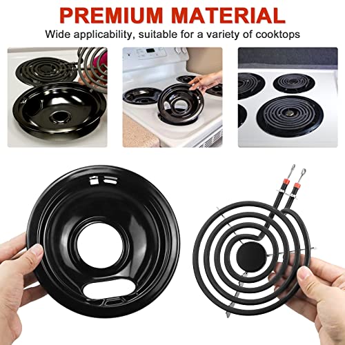 AMI PARTS W10290350 W10290353 Black Porcelain Burner Drip Pans - Image 8