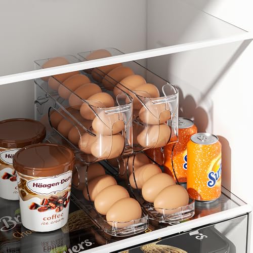 Sotfamily Clear FIFO Egg Holder for Fridge, Egg Dispenser for Eggs 18 Count - Image 4