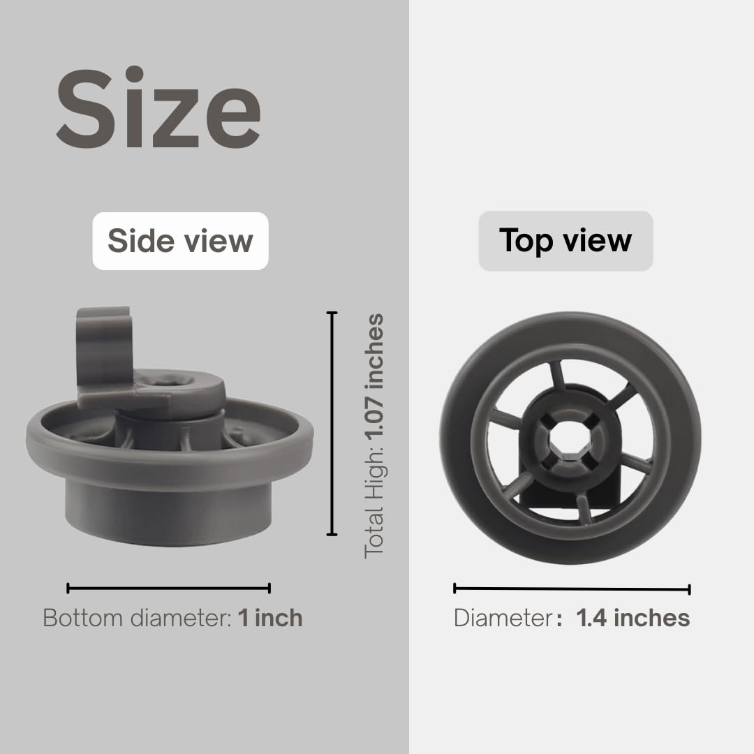 Dishwasher Lower Rack Wheels for LG Replacement Parts, 4 Pcs Dishrack Roller Compatible with LG Dishwasher Replaces 4581DD3003B/C 4581DD9002B 1372292 AP4437752 EA3523051 AH3523051 PS3523051 - Image 5