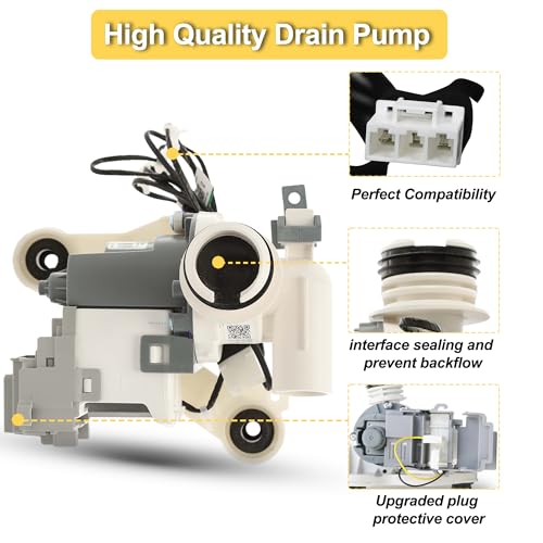 DC97-19289F Washer Drain Pump Compatible with Samsung WA45M7050AW/A4 WA45H7000AW/A2 WA45T3200AW/A4 WA48H7400AW/A2 WA44A3405AW/A4 WA456DRHDSU/AA WA50F9A8DSW/A2 WA50M7450AP/A4 WA45N3050AW/A4 etc. - Image 7