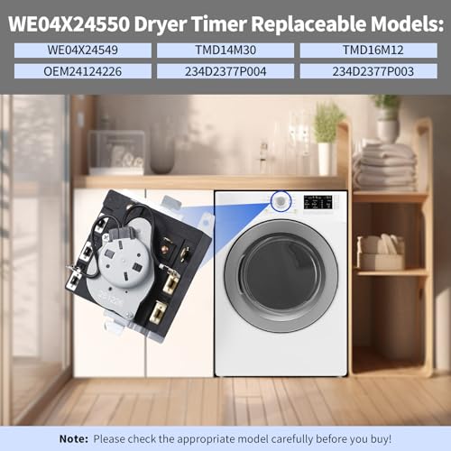WE04X24550 TMD14M30 234D2377P004 Dryer Timer Compatible with GE/Hotpoint GTD42GASJ2WW GTD42EASJ2WW GTD42GASJ3WW GTD42EASJ0WW GTD42EASJ1WW GTD48EASW0WB Dryer etc.Replacement TMD16M12 234D2377P003 etc. - Image 8