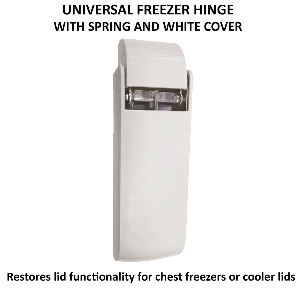 Universal Freezer Lid Hinge with Spring and White Cover – Metal Replacement Part for Chest Freezer Repair, Coolers, Refrigerators – Rust-Resistant, Easy to Install - Image 3