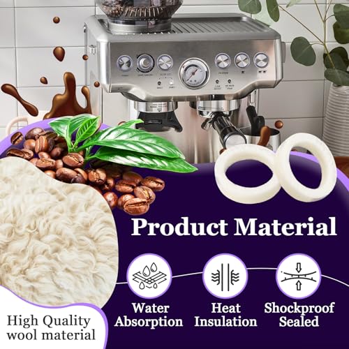 9 Pcs Felt Washer Replacement for Breville Espresso Machine Grinders,Burr Washer Part Compatible with BES870, BES878, BES880, BES980, BES990, BCG600, BCG820,Wool Ring Espresso Machines Accessories - Image 8