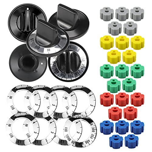 AMI PARTS Electric Range Burner Knob Kit KN002 RKE Electric Range Oven Knob Handle Kit Compatible with Whirlpool Gas Stove Replace TJKN002&RK103.