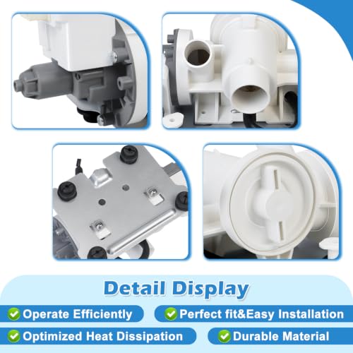 Upgraded W11458345 Washer Drain Pump W10918608 W11316609 W11319789 - Image 8