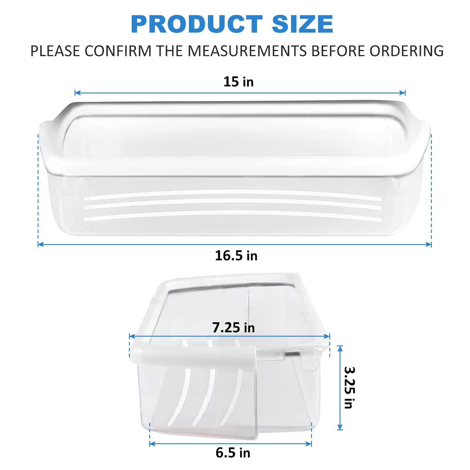 2 PACK Upgraded W10321304 Refrigerator Door Shelf Replacement Compatible with Whirlpool Fridge Door Bin WRS325FDAM01 WRS325FDAM02 WRS325FDAM04 ED5FVGXWS07 - Replace WPW10321304 AP6019471 2179574 - Image 5