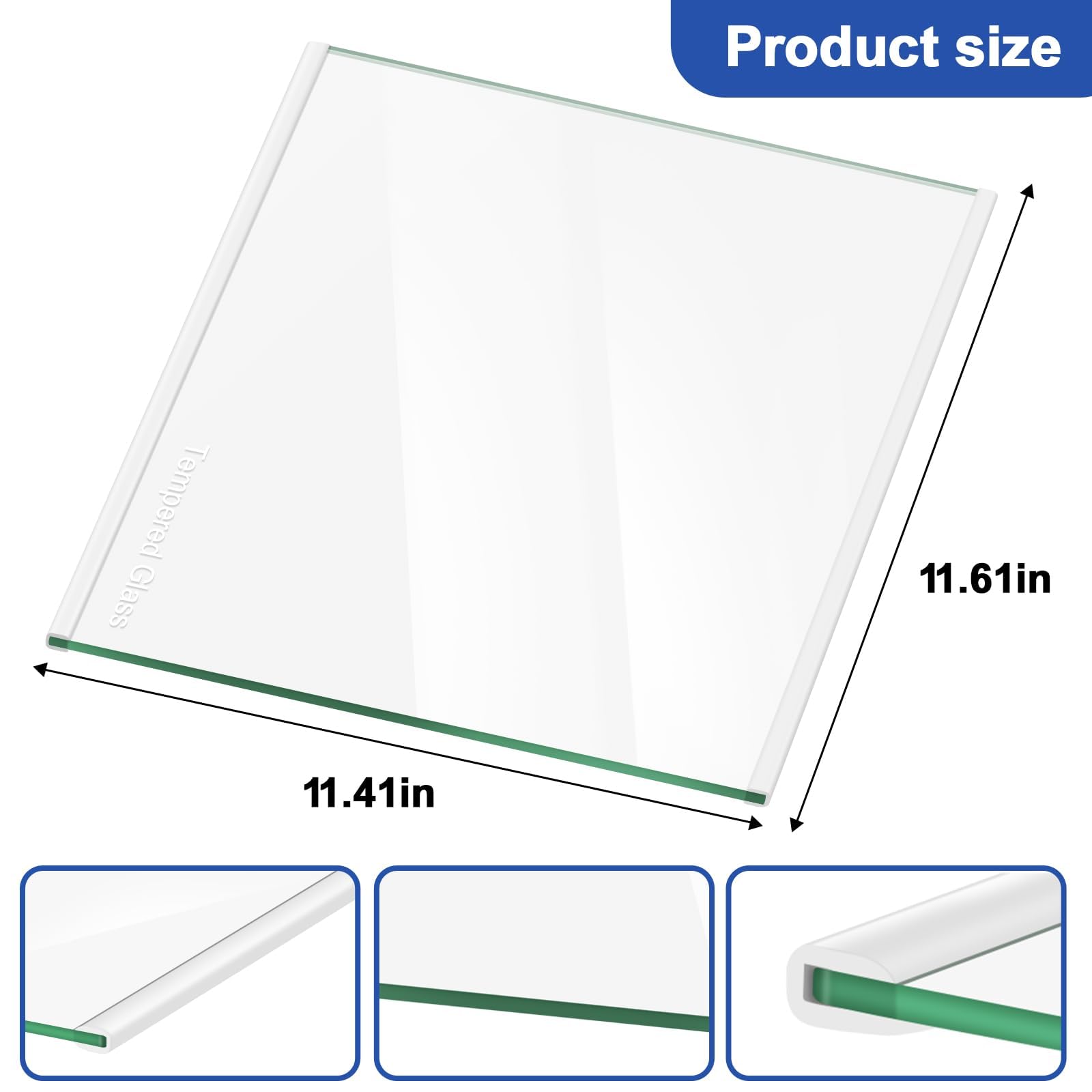 W11130202 Freezer Glass Shelf for Whirlpool WRS571CIHZ, Side by Side Freezer Tempered Glass Shelf Replacement, Refrigerator Glass Shelf Parts Replaces WRS571CIHZ04, WRS571CIHZ01, W10527848, 4545865 - Image 7