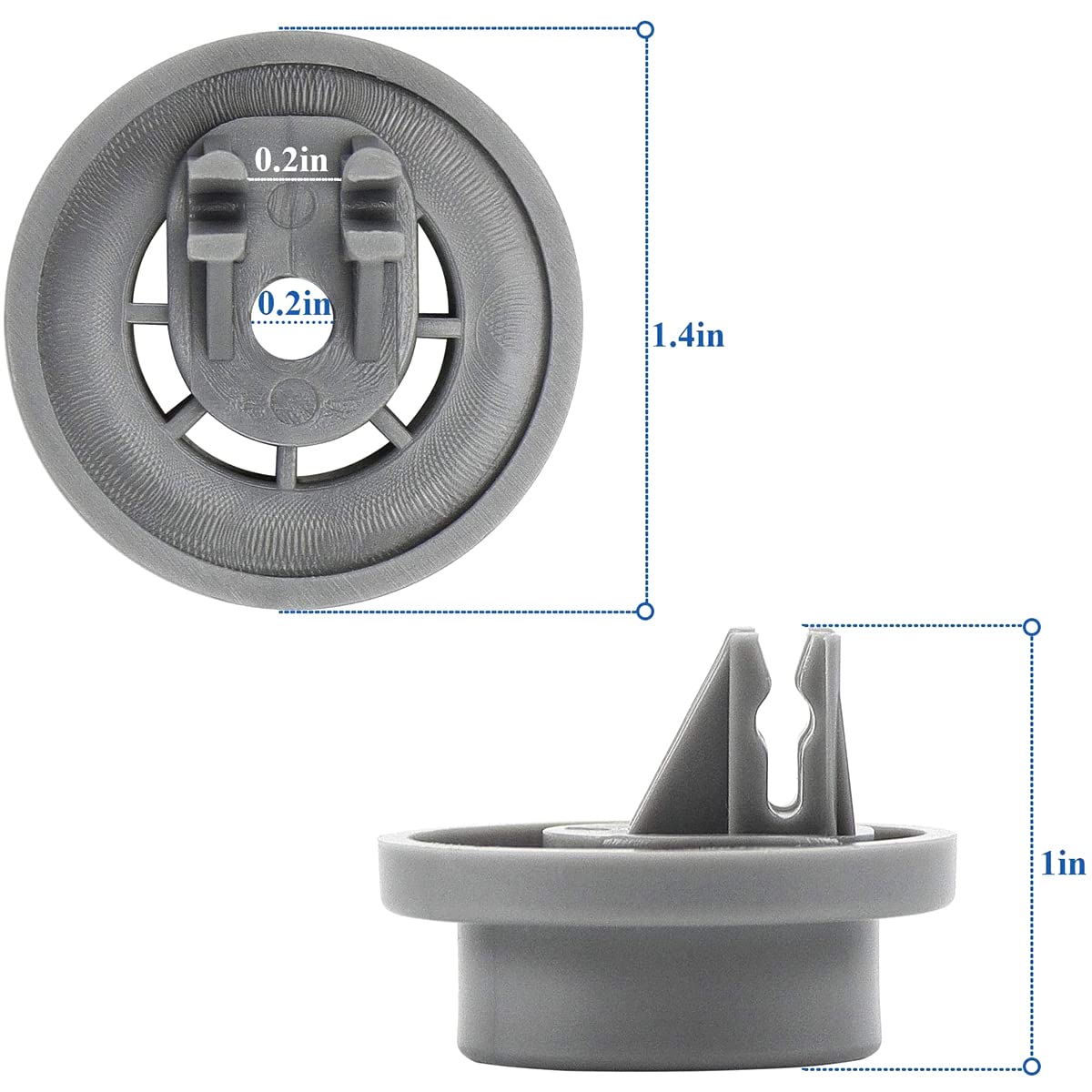 4-pack DD66-00023A Dishwasher Wheels Lower Upper Rack Roller (4-Pack) - Compatible Replacement for Samsung Dishwasher DD61-00222A - Image 4