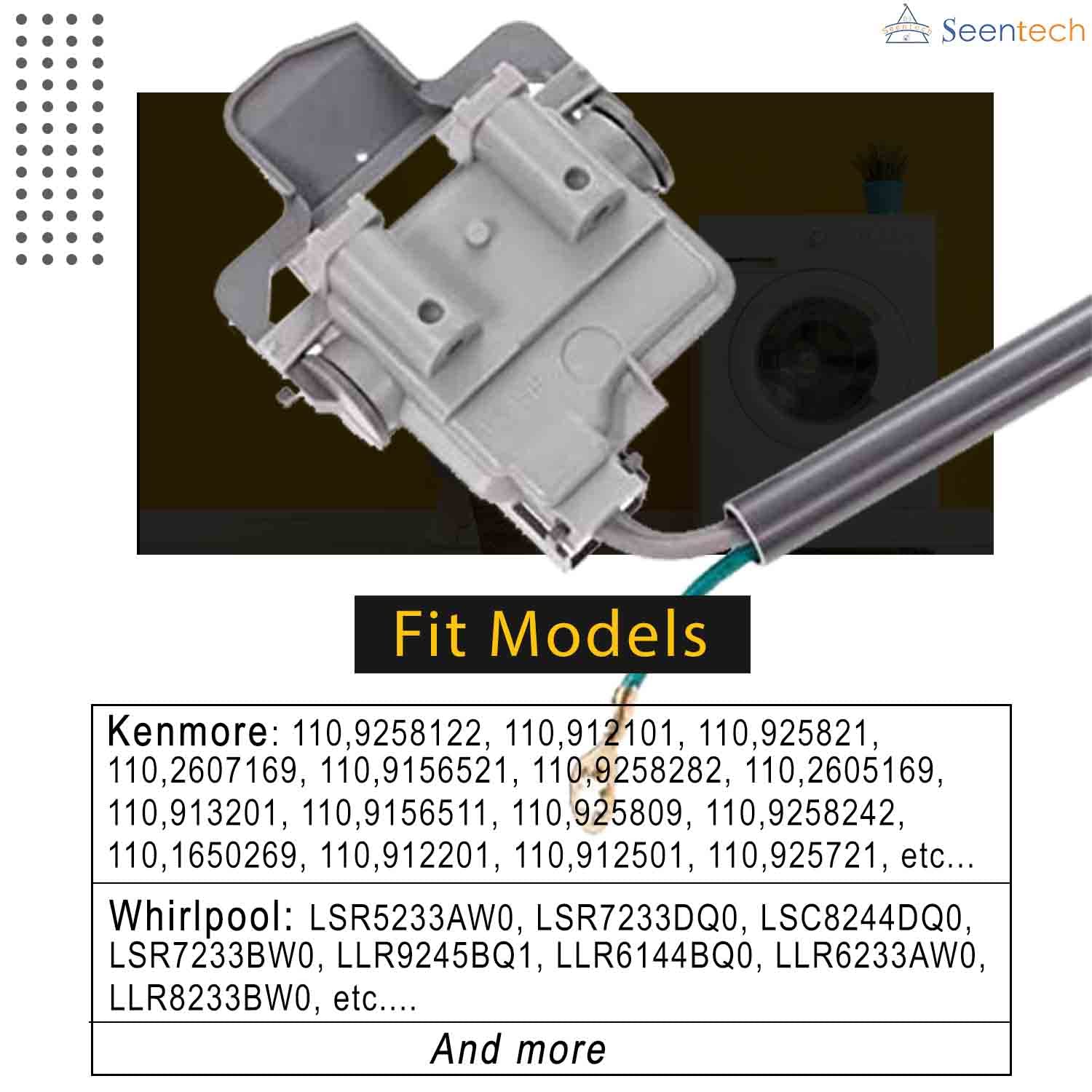 Seentech 285671 Washer Lid Switch - Fit for Whirlpool Kenmore Washing Machines - Replaces Part Numbers: 285671V, AP3094500, 3352629, 3352631, 3352634, 3355808, AH334600, EA334600 - Image 4