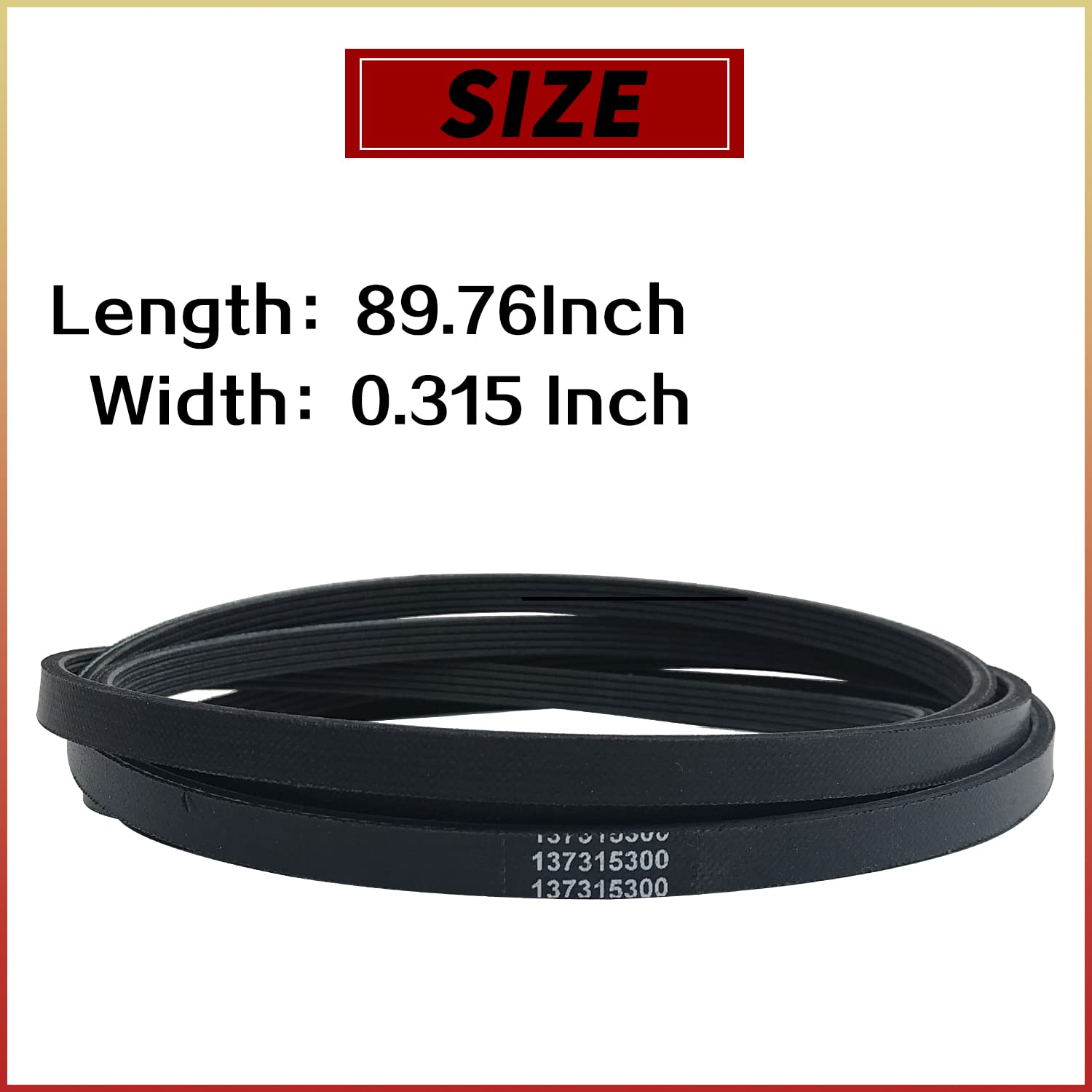 137315300/134719300 Dryer Drum Drive Belt - Replacement Part Exact Compatible with Sears Frigidaire Electrolux Dryers Replaces 1482960 134719300 AP4368788 PS2349294 7134719300 - Image 6
