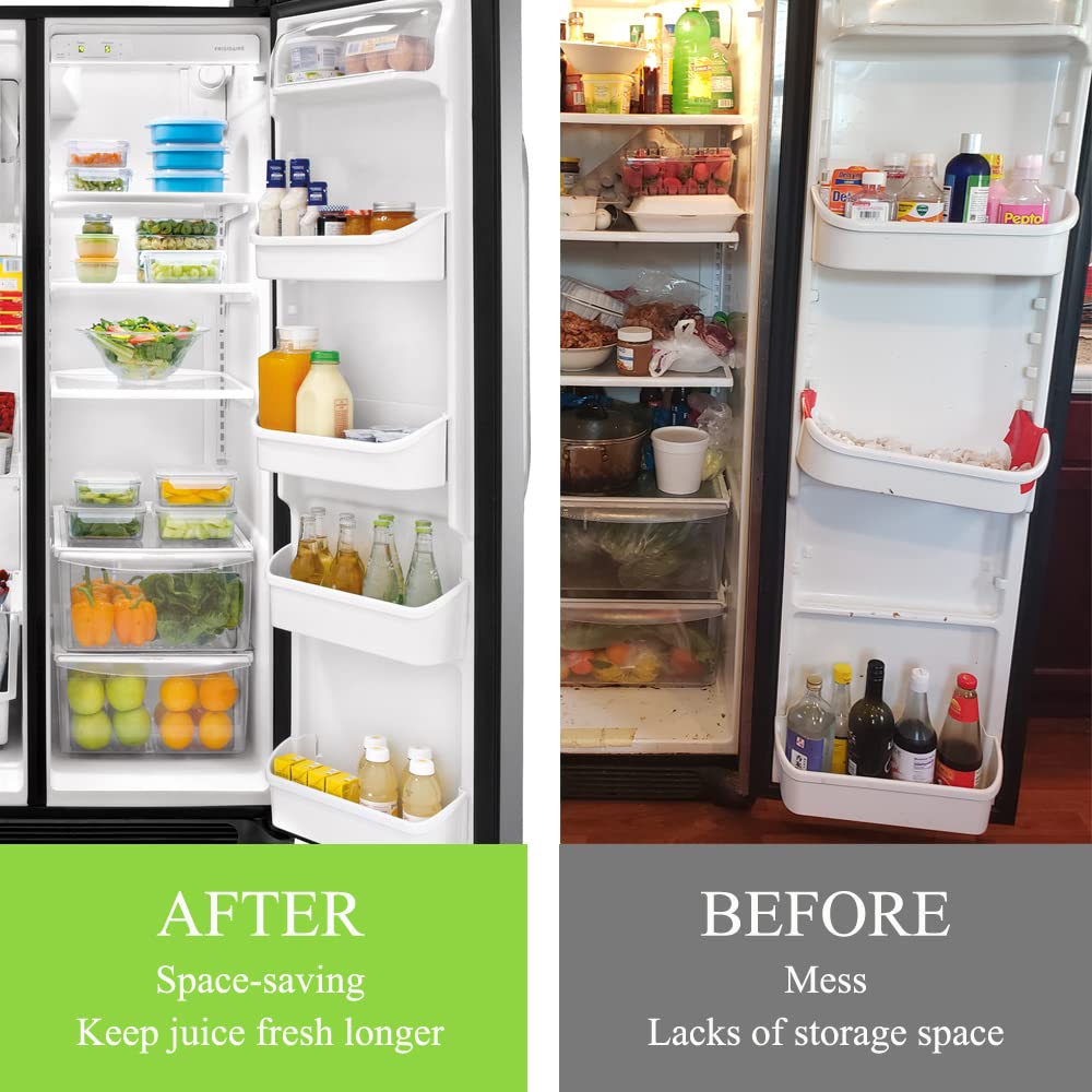 NFURUI 240323001 Refrigerator Door Shelf Bin Replacement, Compatible with Frigidaire FFHS2622MSJ FRS6LR5EB2 FGHS2644KF2 FRS6R4EW2 FFSS2614QS6A FRS6HR45KS0 FFHS2622MSYA Bottom Door Shelves, 2 Pack - Image 6