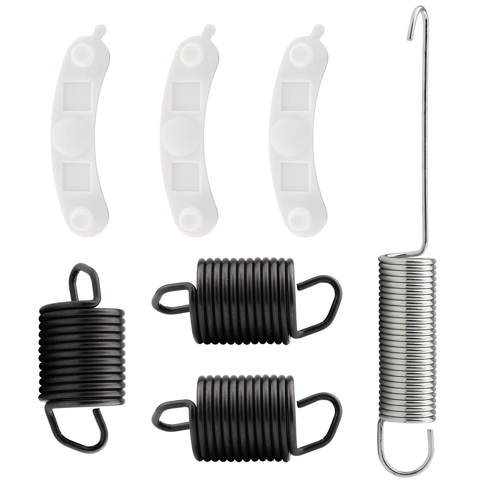 Washing Machine Kit includes 3 pcs WP63907 Suspension Spring,1 pcs W10250667 Counterweight Counter Balance Spring,3 pcs 285744 Tub Wear Pad Replacement Part Compatible with Whirlpool Kenmore Washer