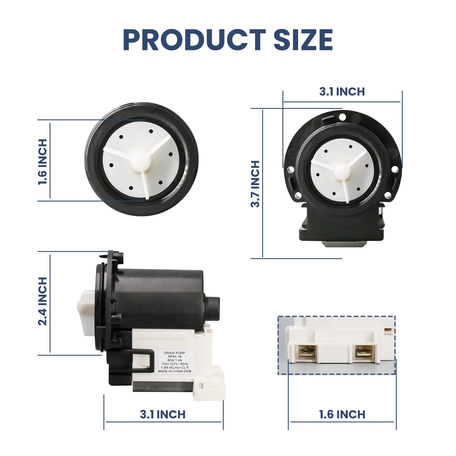 SUREPHON 4681EA2001T Washer Drain Pump Motor Replace for Kenmore & LG Washer Drai n Pump Replacement AP5328388 4681EA1007G 4681EA1007D 4681EA2001N and More - Image 6