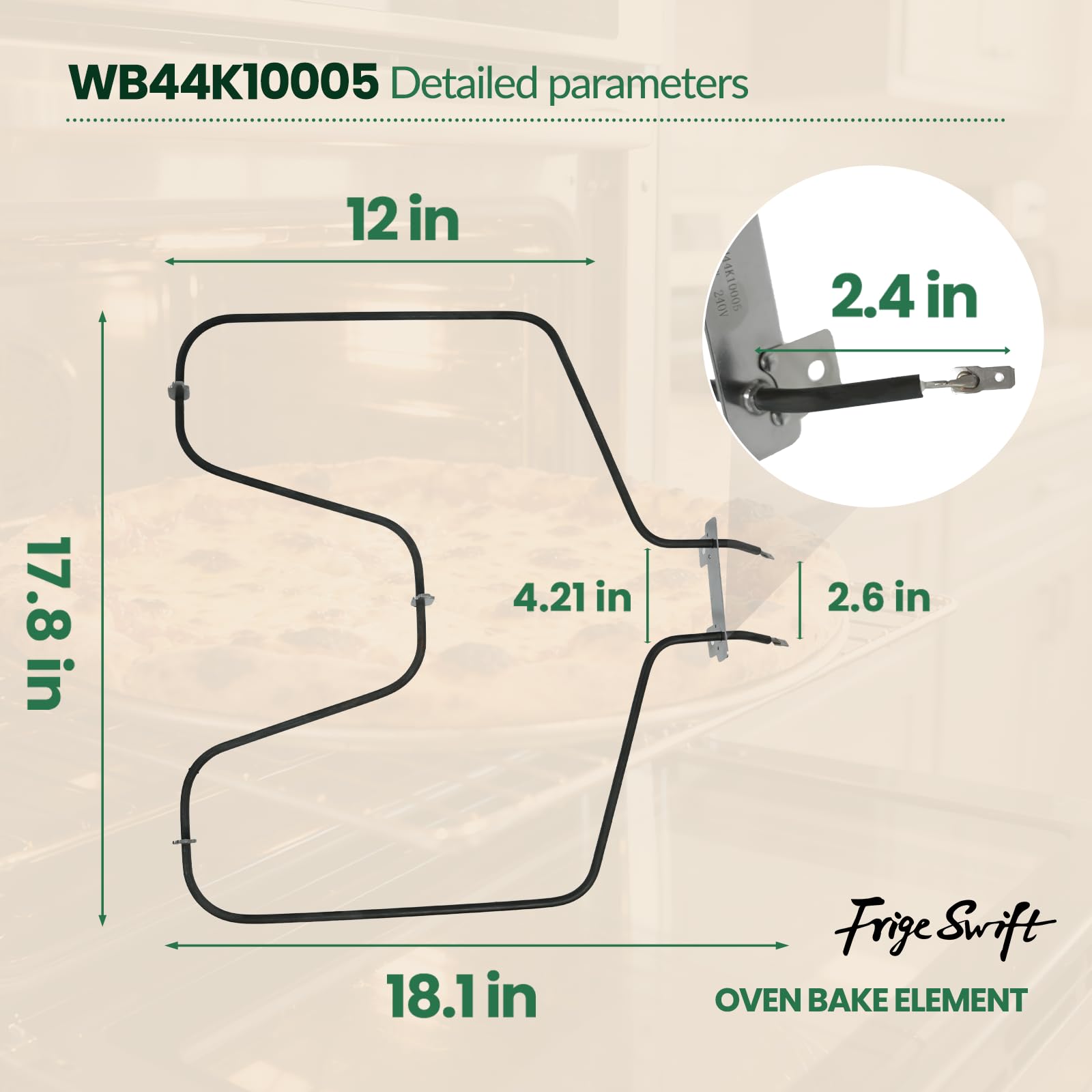 WB44K10005 Oven Element for GE Hotpoint Kenmore, Replaces AP2030964 - Image 3