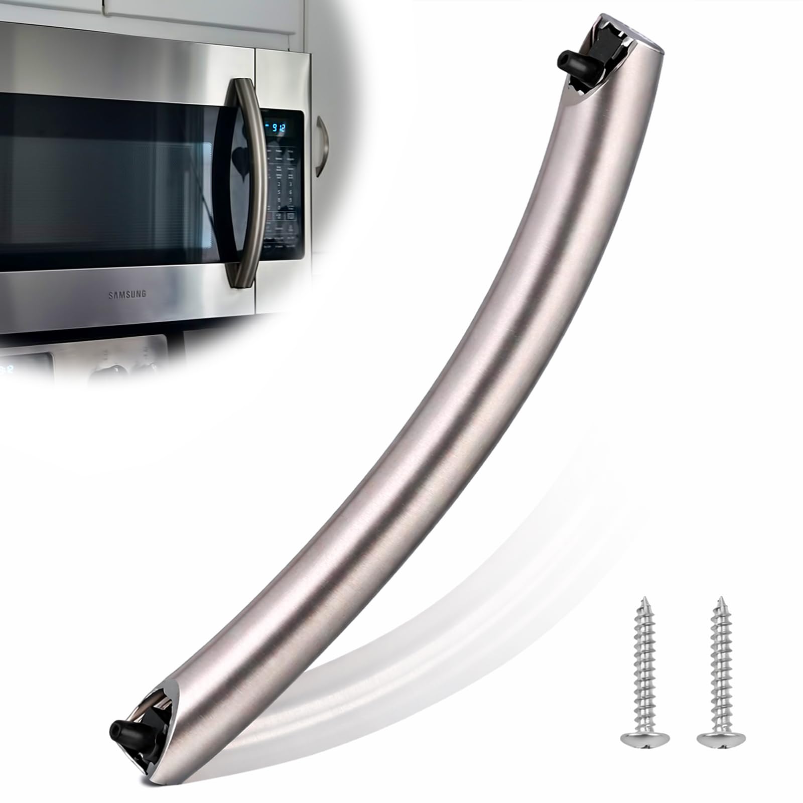 Upgrade ME16A4021AS Microwave Door Handle, DE94-04313F Assembly Handle Compatible with Samsung Microwave Handle ME16A4021AS, Alloy Material, with 2 Screw