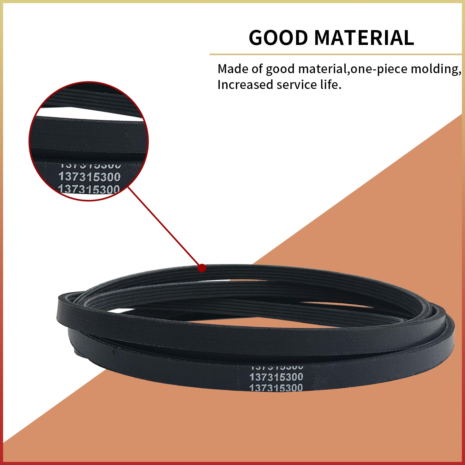 137315300/134719300 Dryer Drum Drive Belt - Replacement Part Exact Compatible with Sears Frigidaire Electrolux Dryers Replaces 1482960 134719300 AP4368788 PS2349294 7134719300