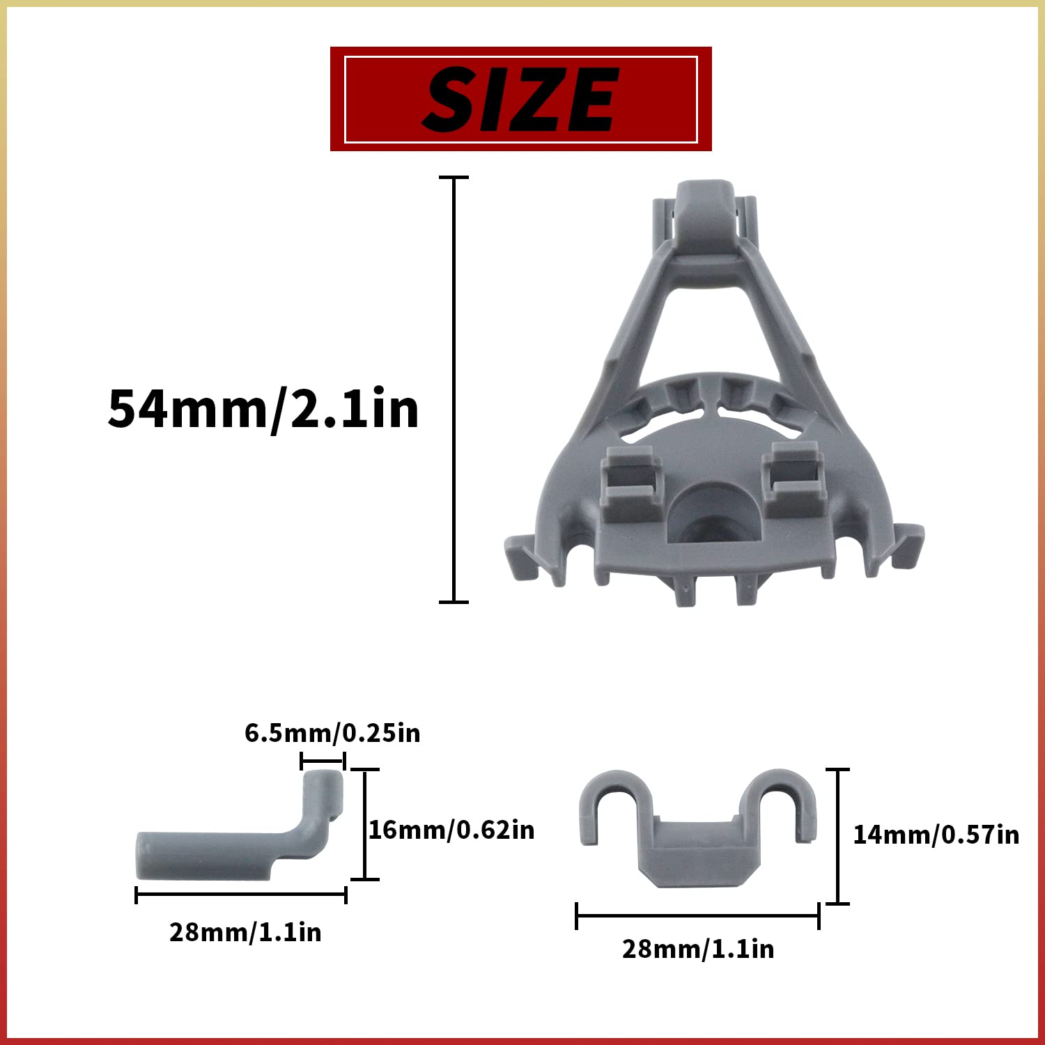 00428344 Dishwasher Bearing Lower Rack Flip Tine Clip Kit Replacement Part Compatible With Bosch Thermador Kenmore Dishwasher Replaces for 418499 00418499 428344 420199 00420199 1999096 - Image 3